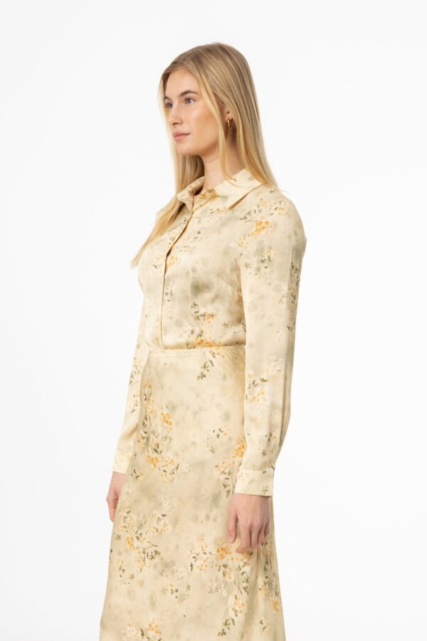 Beige Floral Printed Blouse - Image 2