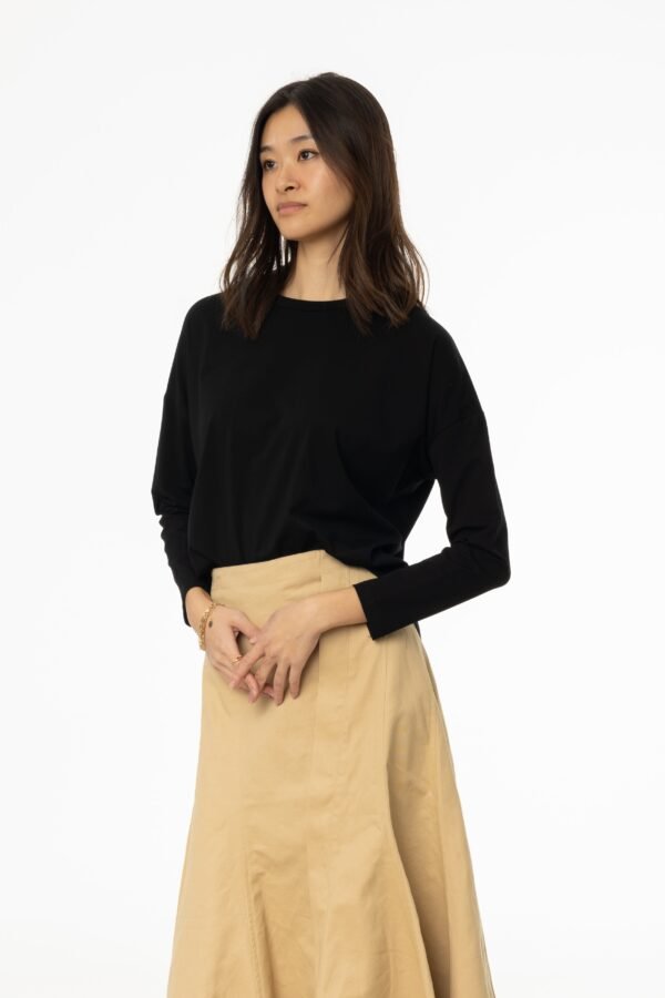 Black Dolman Long Sleeve T-Shirt - Image 2