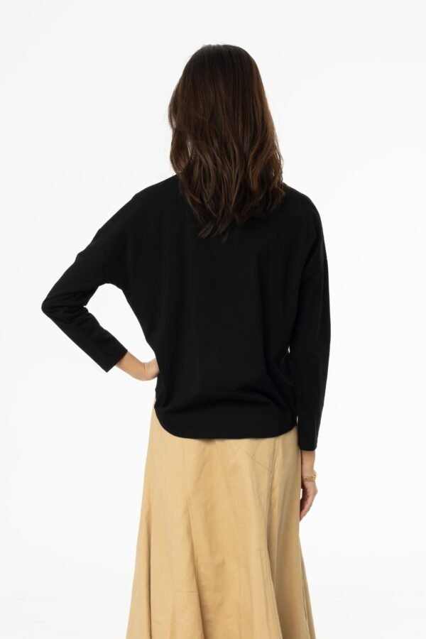 Black Dolman Long Sleeve T-Shirt - Image 3