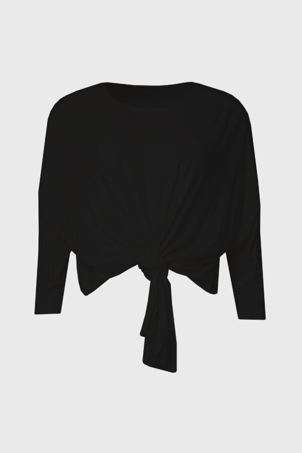 Black Dolman Tie Knot Tee - Image 5