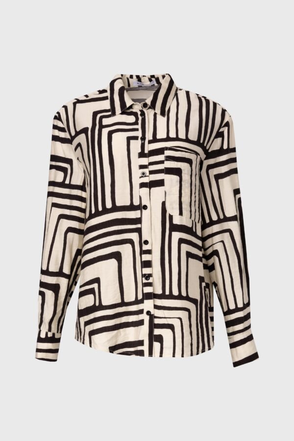 Black Geometric Blouse - Image 5