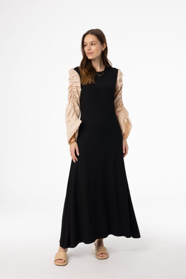Black and Bone Colorblock Maxi Dress - Image 2