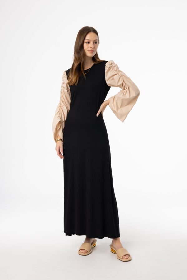 Black and Bone Colorblock Maxi Dress - Image 4