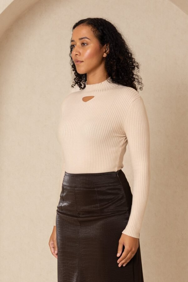 Beige Cutout Sweater - Image 2